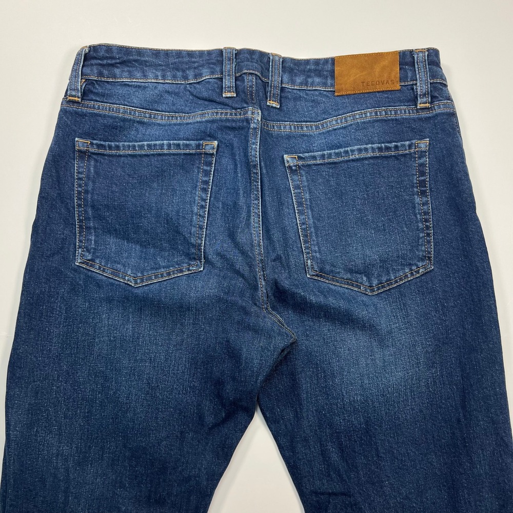 Tecovas Ranchwear Straight Leg Jeans Mens 34x32 Dark Blue Premium Denim - Picture 11 of 12